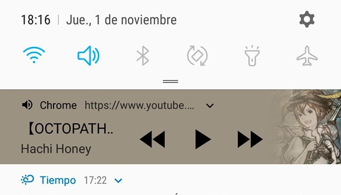 notificação multimídia de fundo do youtube