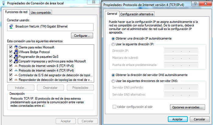 configuração de dns do windows